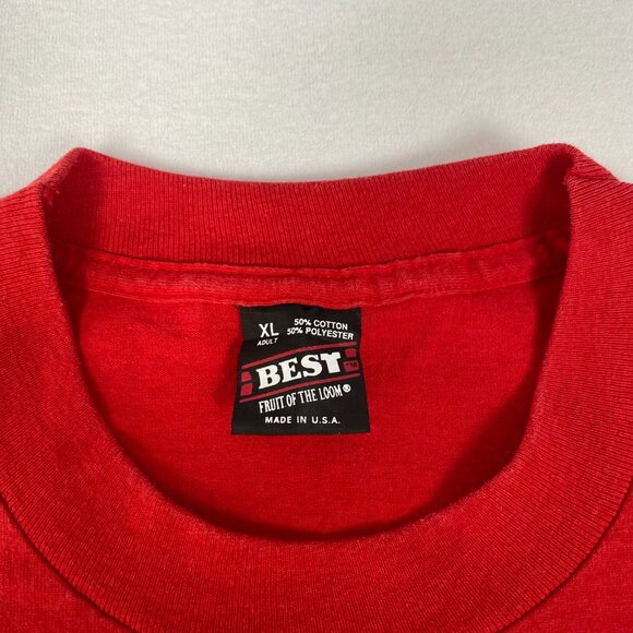 Vintage 90s Made in USA Single Stitch 1994 Youth Olymporama Volleyball Red Tee - Picture 9 of 10